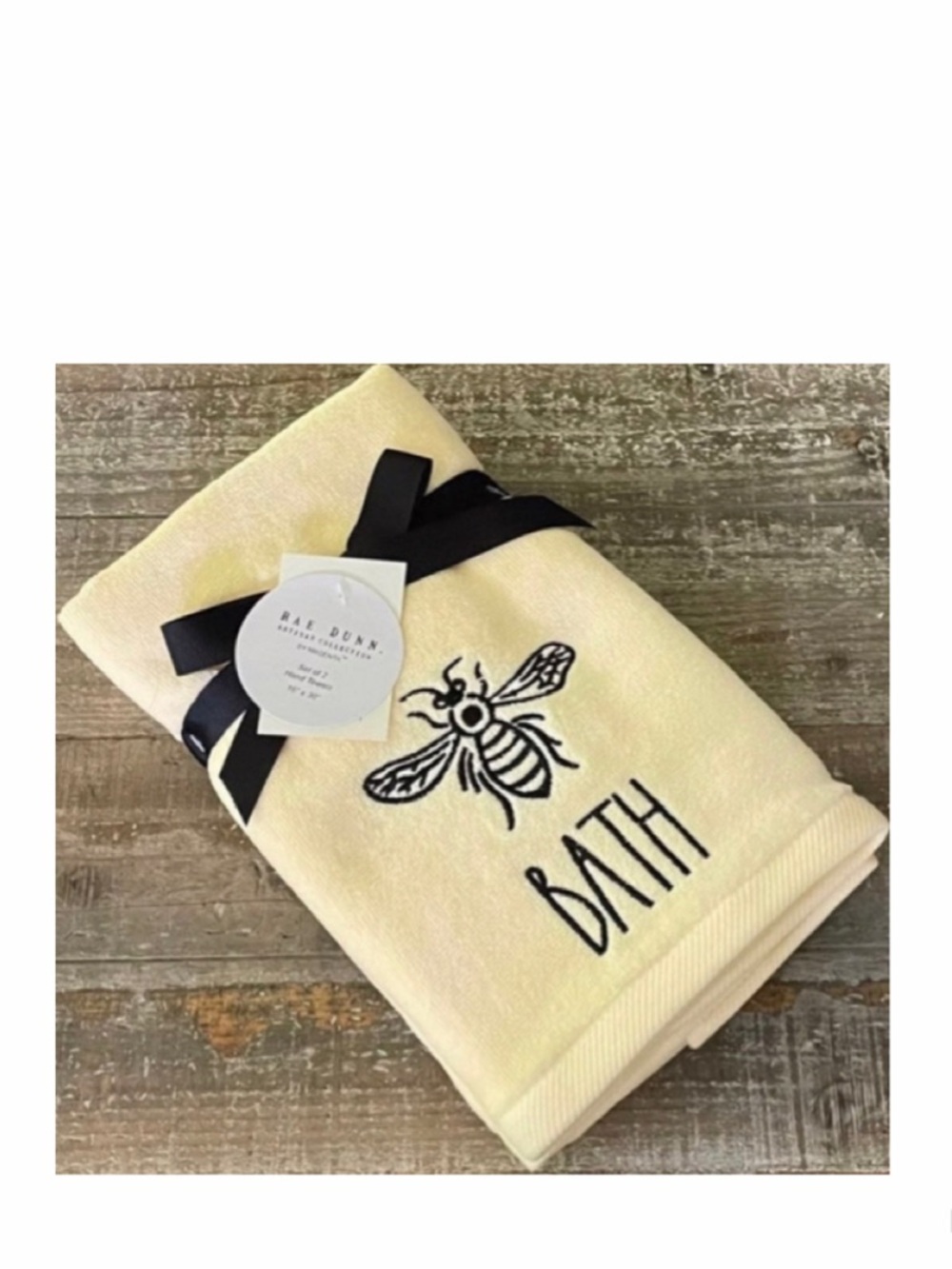 NEW Rae Dunn Bee Bath Bee Hand Towel Set Yellow 🐝
